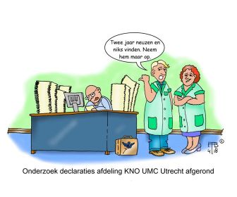 16 4 2018 onderzoek declaraties afdeling kno umc utrecht afgerond