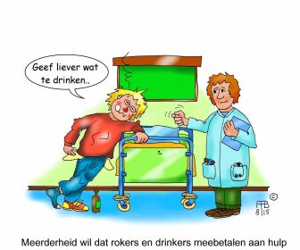 26 8 2015 meerderheid wil dat rokers en drinkers meebetalen aan hulp